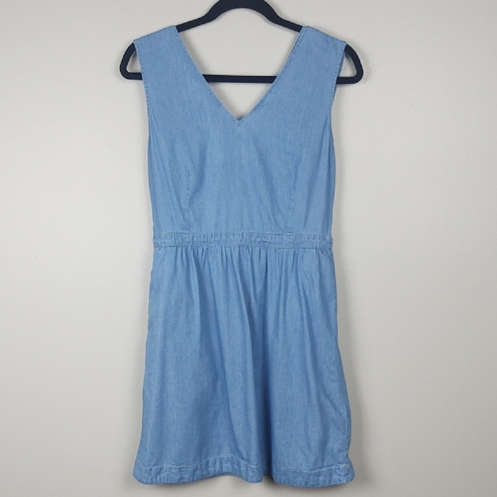 Levi's Chambray Dress Mini Flare Denim NWT Coastal Cowgirl Casual Blue Small - Picture 3 of 15
